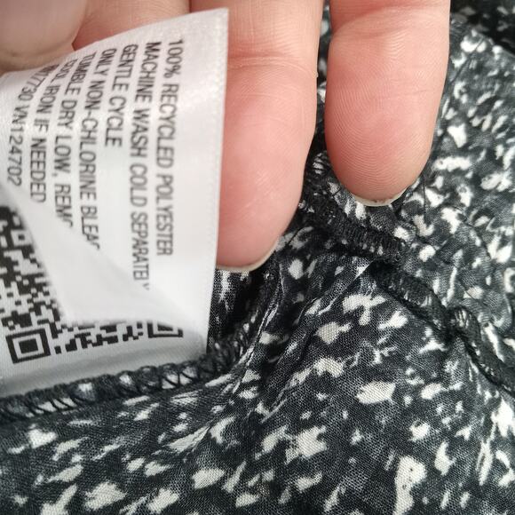 Universal Thread Womens Balloon Long Sleeve Blouse Black Abstract Sz L New Boho - Picture 15 of 15